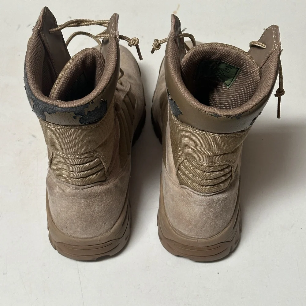 Military Mens Tan Brown Outdoors Work Boots - Picture 14 of 16